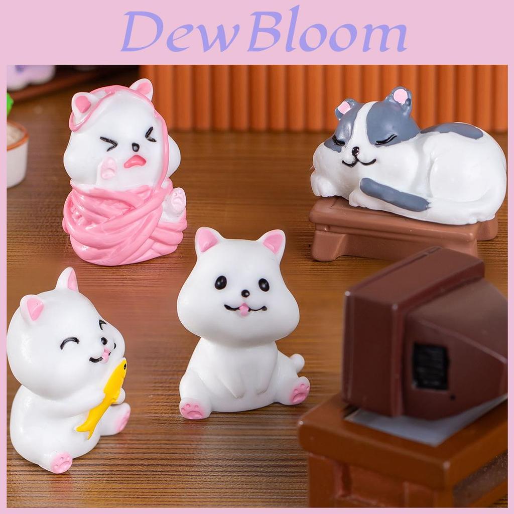 Adorable Resin Cat Figurines For Desk Decor Cute Mini Animal Ornaments Blind Box