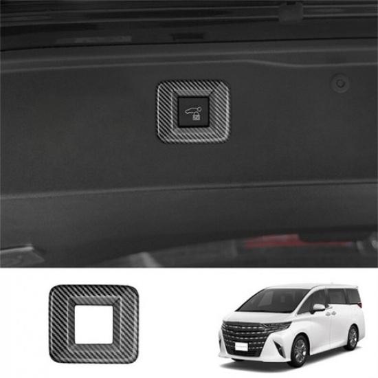 Carbon Fiber Tailgate Rear Door Switch Cover Trim For Toyota Alphard 2023 2024