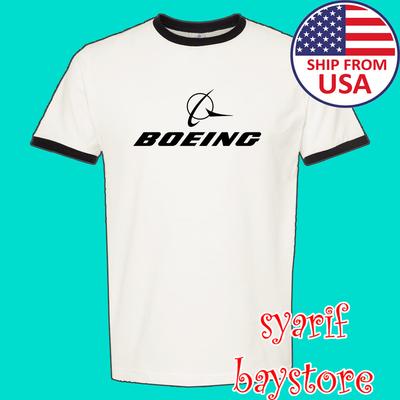 Boeing Americká letadla Muži#039;s Ringer Černá Velikost S až 3XL Unisex Tričko