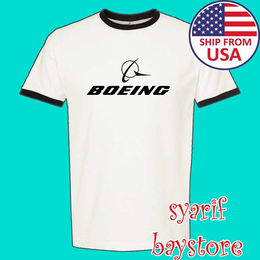 Boeing American Aircraft Men#039;s Ringer Black Size S to 3XL Unisex T-Shirt XXL