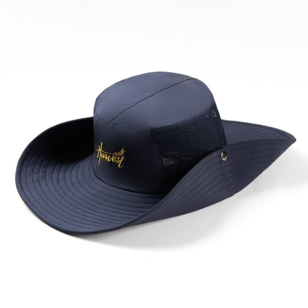 

Anti-Sun Fishing Cap Mesh Beach Hat New Bucket Hat Gift темно-синий