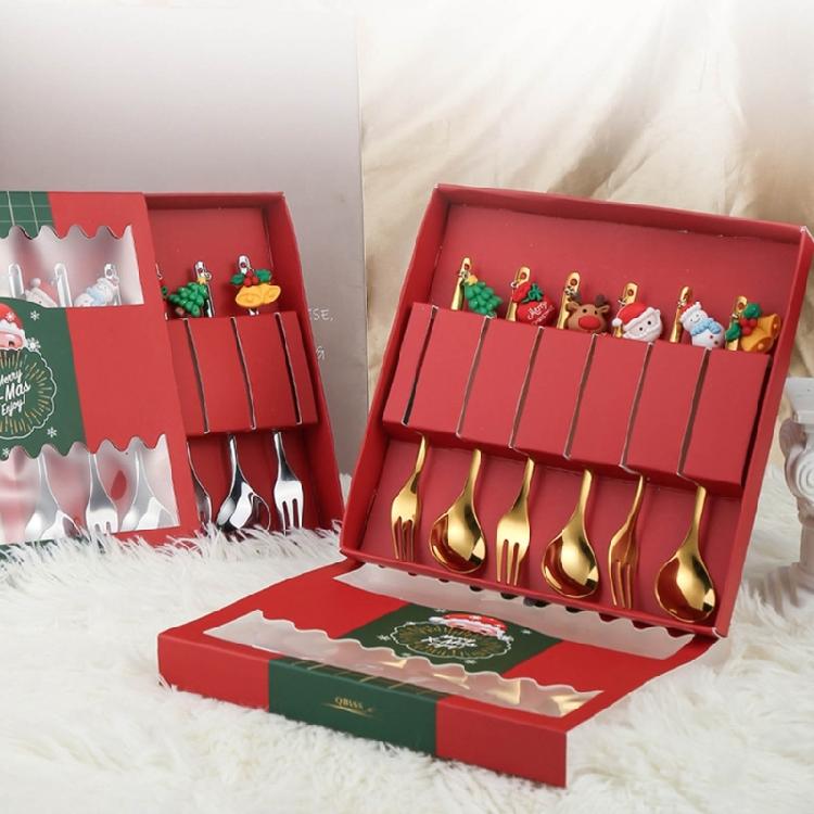 6 Pieces Stainless Steel Coffee Spoons Fruit Forks for Kitchen Dessert Tableware