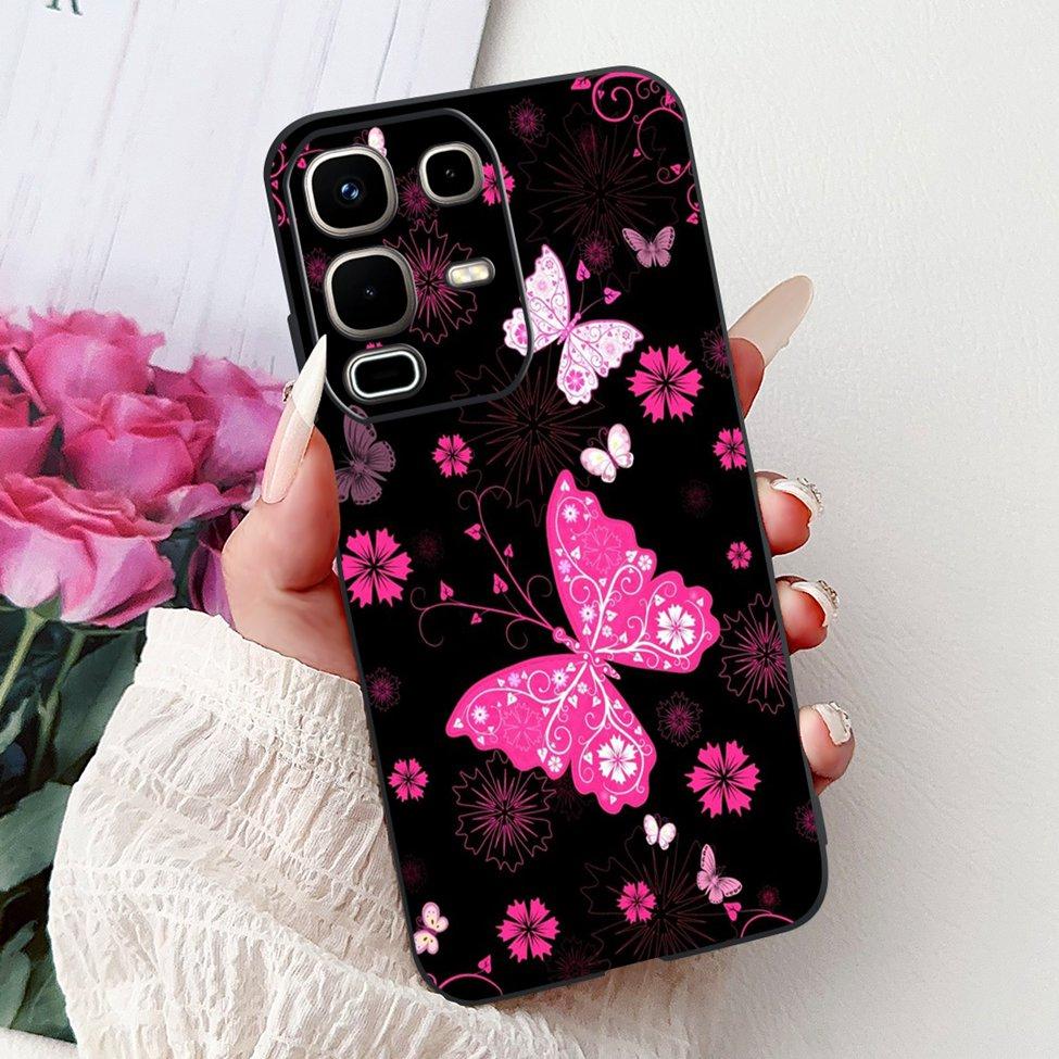Per Infinix Note 50s X6870 Cover Posteriore Per Infinix Note 50s 5G Custodia Silicone Moda Lusso Fiori Gatto Carino Dipinto Divertente Paraurti