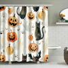 Halloween-themed Shower Curtain with Pumpkin Cat Bat Print for Halloween Decoration In Bathroom Accessories from Home Garden On