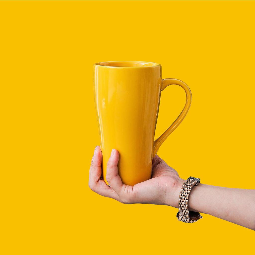 Nordisk stil Ensfarget krus Stor kapasitet Husholdningsvannkopp Keramisk vannkopp Kaffekopp Melkekopp Frokostkopp