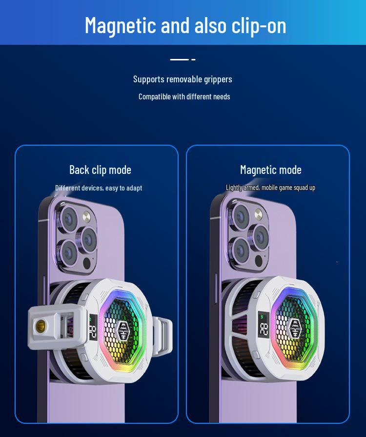 Kylin TH12 Second Gen Magnetic AI Phone Cooler with Semiconductor Temperature Control for Streaming