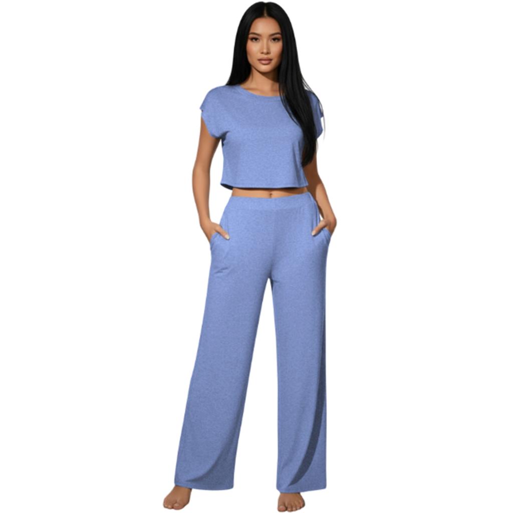 Women's Fashionable Casual Two-Piece Short-Sleeve Sports Suit