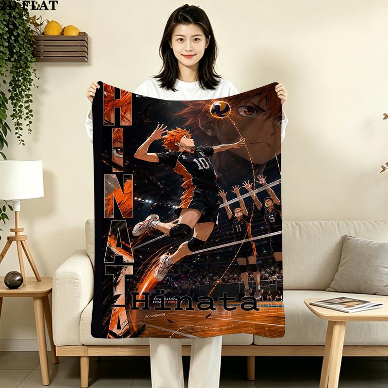 Haikyu Anime Print Flannel Blanket High Quality Warm Comfortable Cover for All Seasons Perfect for Gifts Home Decor