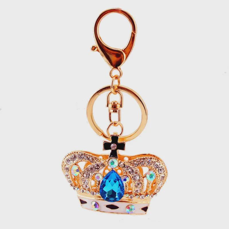 Crystal Gem Crown Keychain: Women's Alloy Jewelry & Car Pendant Accessory