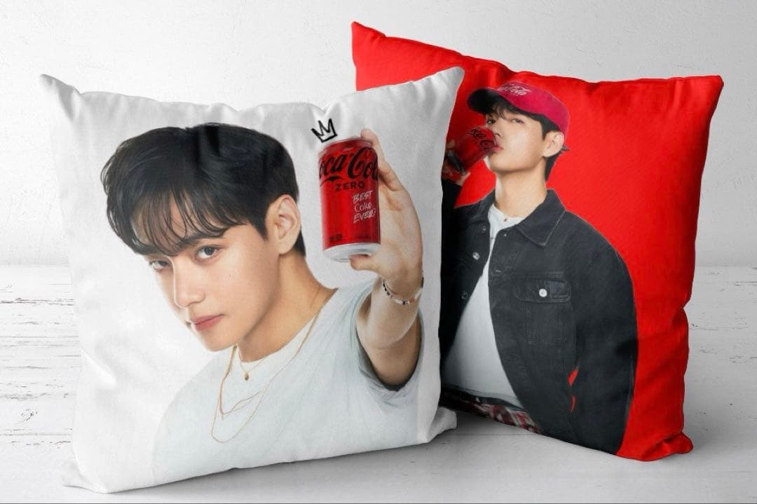 

[USED] BTS Cushion Cover Coca-Cola Taehyung V Tae