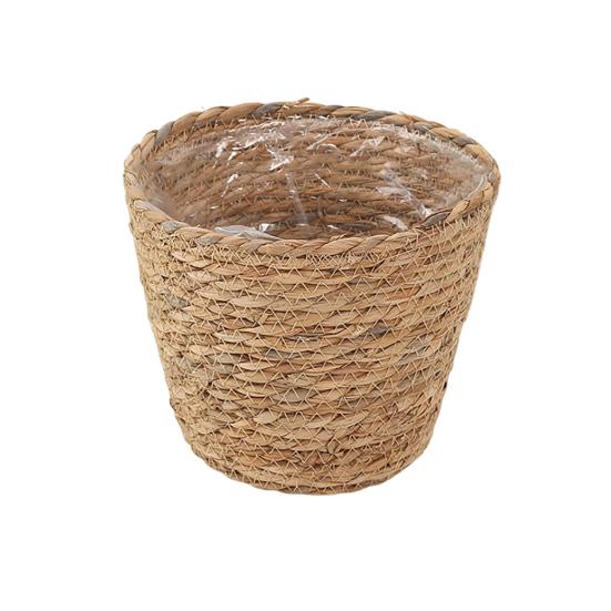 Flowerpot Leak-Proof Mess-Free Hand-Woven Plant Pot Wet Soil Resistant Planter Multipurpose Garden Storage Basket