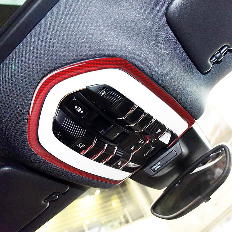 Car Reading Light Trims For Porsche Macan Panamera Cayenne 2011 2012 2013 2014 2015 2016 2017 2018   Abs Carbon Fibre Car