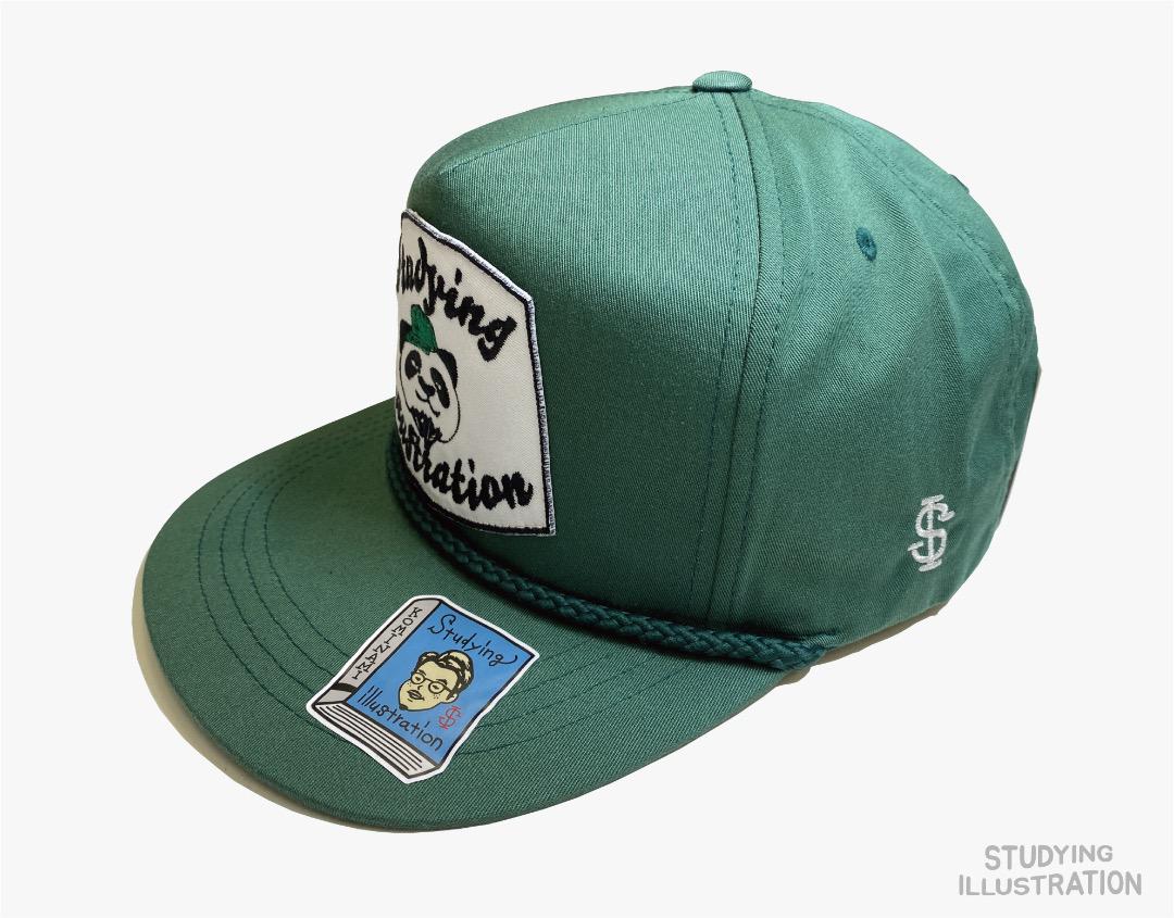 

[USED] Studying Illustration Panda Work Cap Green