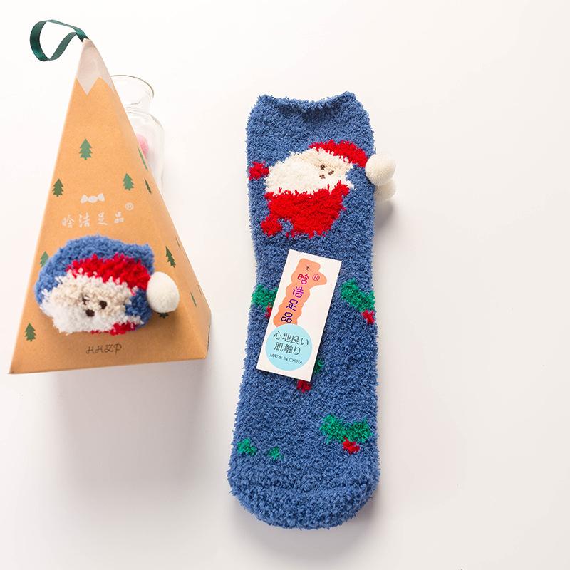Christmas Stocking Christmas Gift Coral Velvet Cartoon Socks Suitable for Adults