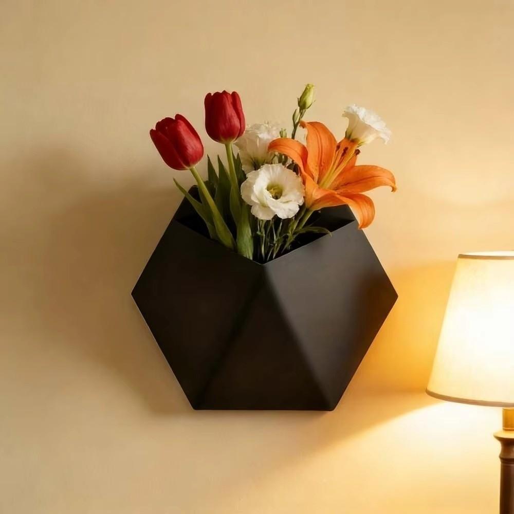 Mounting Holes Hexagonal Wall Flower Pot Easy to Install Hanging Flower Pots  Indoor Plants