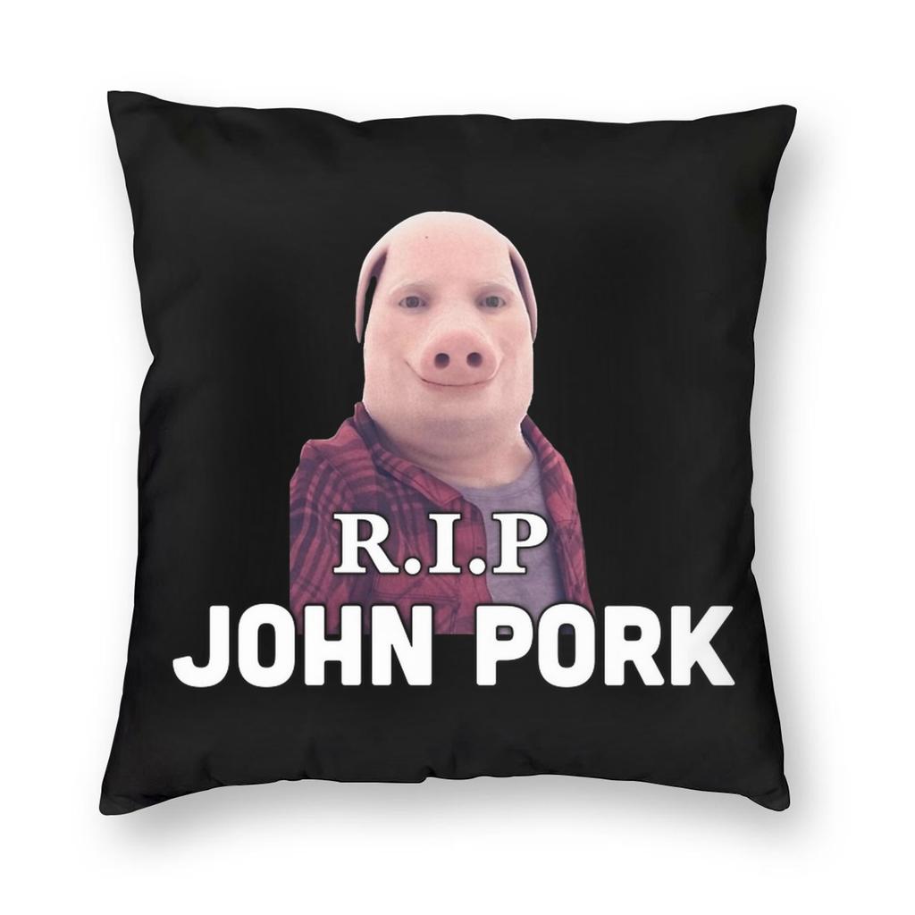 John Pork Is Calling Funny Meme Pillowcase Printing Polyester Cushion Cover Decoration Pillow Case Cover Home Zippered 40*40Cm