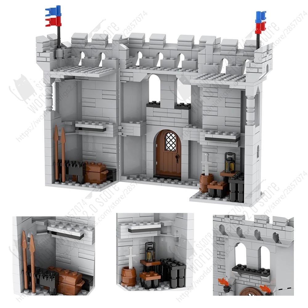 MOOXI MOC Medieval Castle City Wall Tower Architecture Military Building Blocks Adult Set Bricks Assembly Kids Toy Birthday Gift