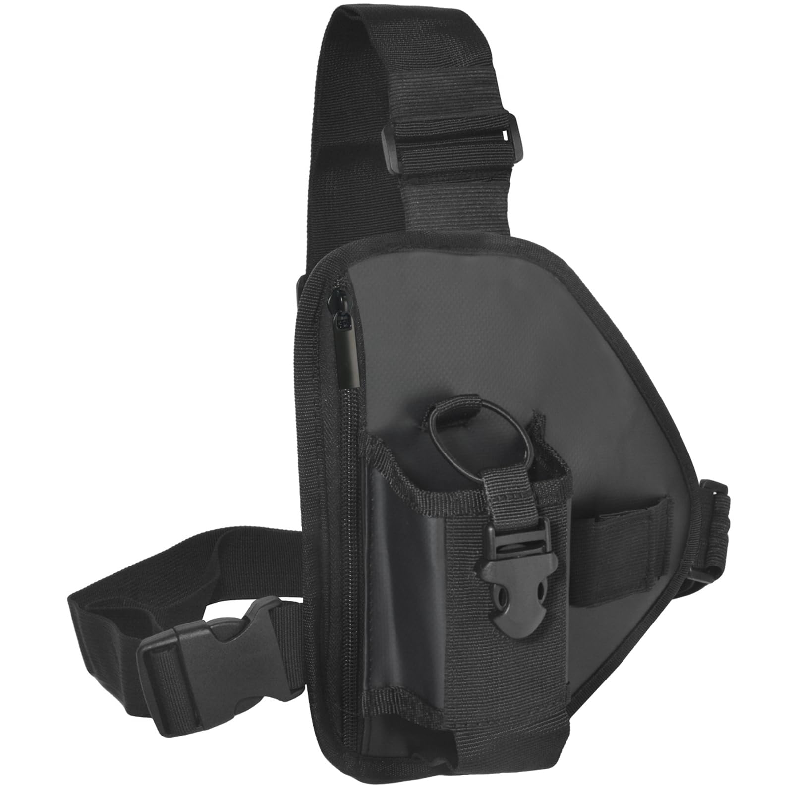 

HYSHIKRA Radio Chest Harness, Walkie-Talkie Shoulder Holster with Interior Pocket, Compatible with Kenwood, Icom, Alinco, and Yaesu Radios, Black