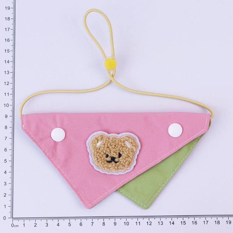 Pet Wet Wipes Towel - Dog Multi-color Triangular Scarf with Adjustable Pocket - Universal Style - Cat Stuffed Toy Bib