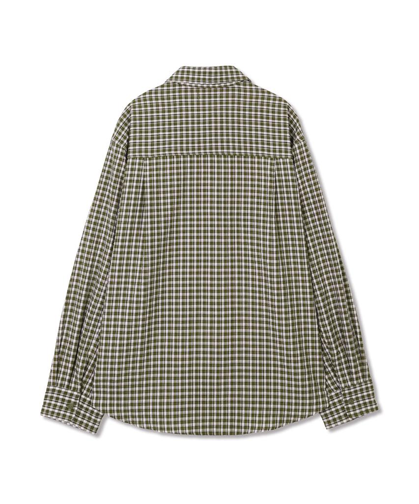 Michikoleondeonkosino Light Oversized Check Shirt Khaki