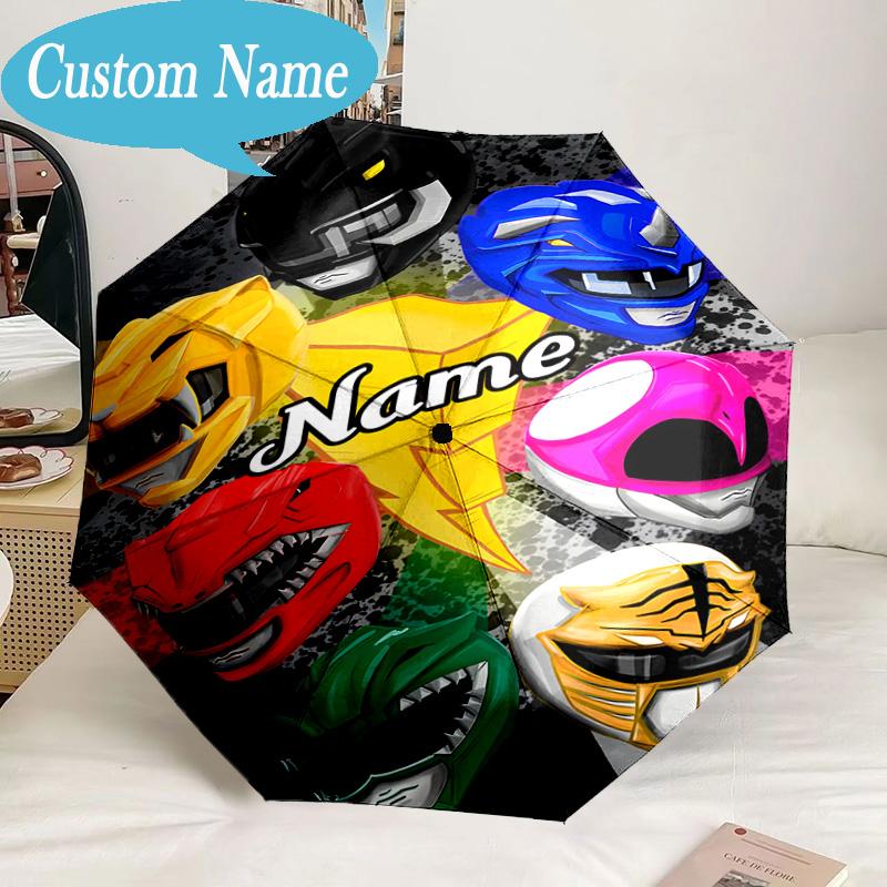 Custom Name Umbrella Power-Rangers Heroes Umbrella 8-Frame for Travel, Camping, Casual Lightweight Portable, Essential for Family Gifts