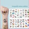 Temporary Tattoo Cross-border 10Sheets Picnic Tattoo Stickers Spring Outing Summer Powder Blusher  Accessories