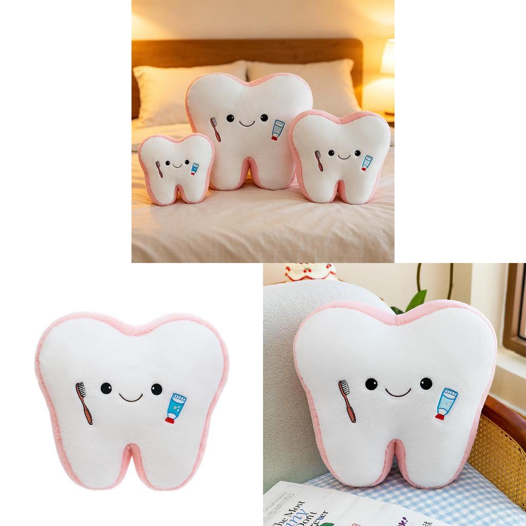 Creative Tooth Plush Pillow With Soft Pp Cotton For Kids Comfort And Dental Care Gift