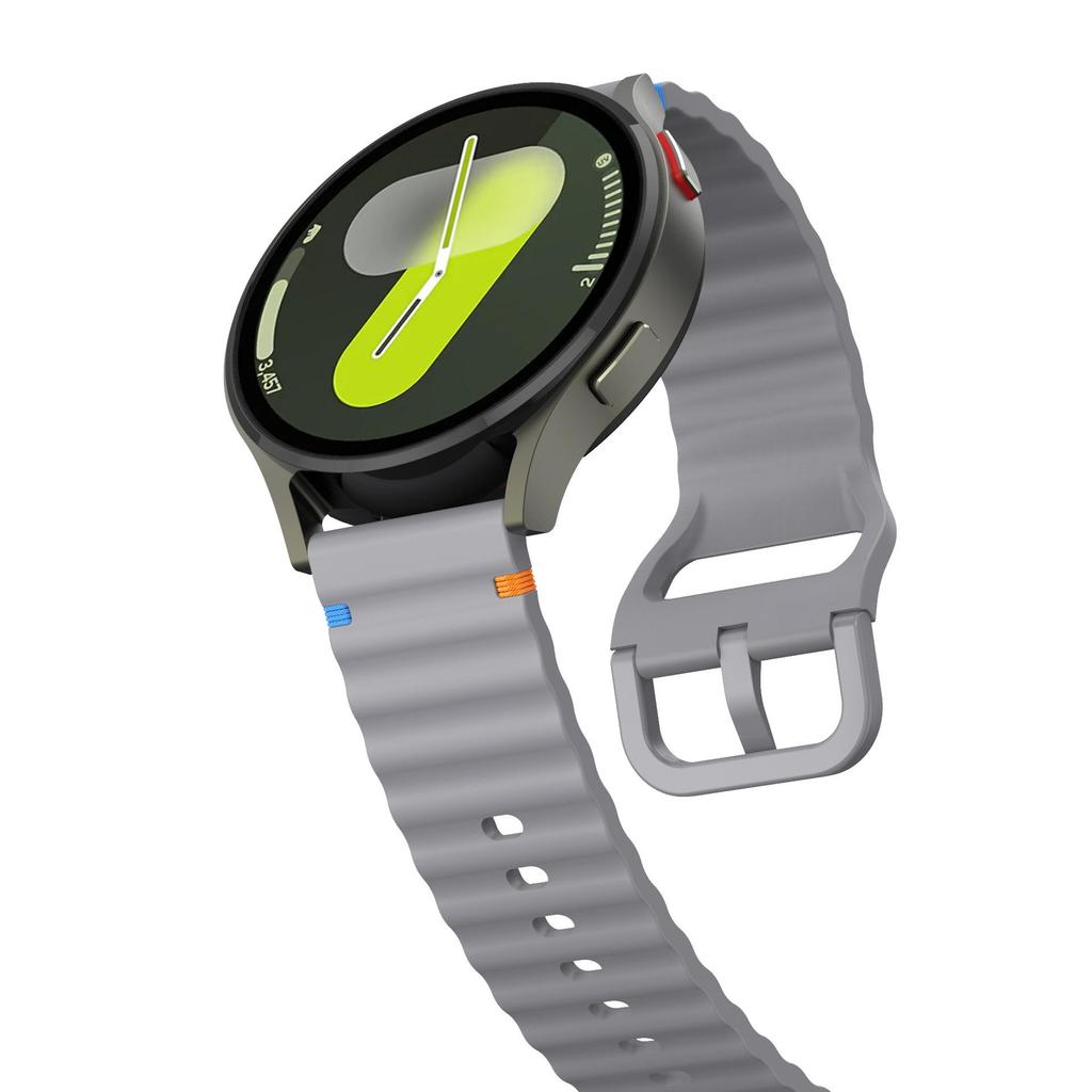 Silicone Strap with Wave Stitching for Samsung Galaxy Watch 7/FE/6/5/4, Quick Release