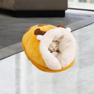 Cat Bed Winter Warm Pet Cute Comfortable Thick Hut Sleeping Bag Small Nest for Gift