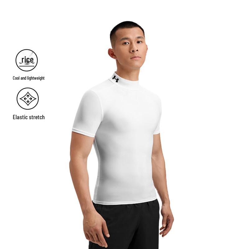 Under Armour HeatGear Men s Mock Neck Training Compression Short Sleeve Shirt M