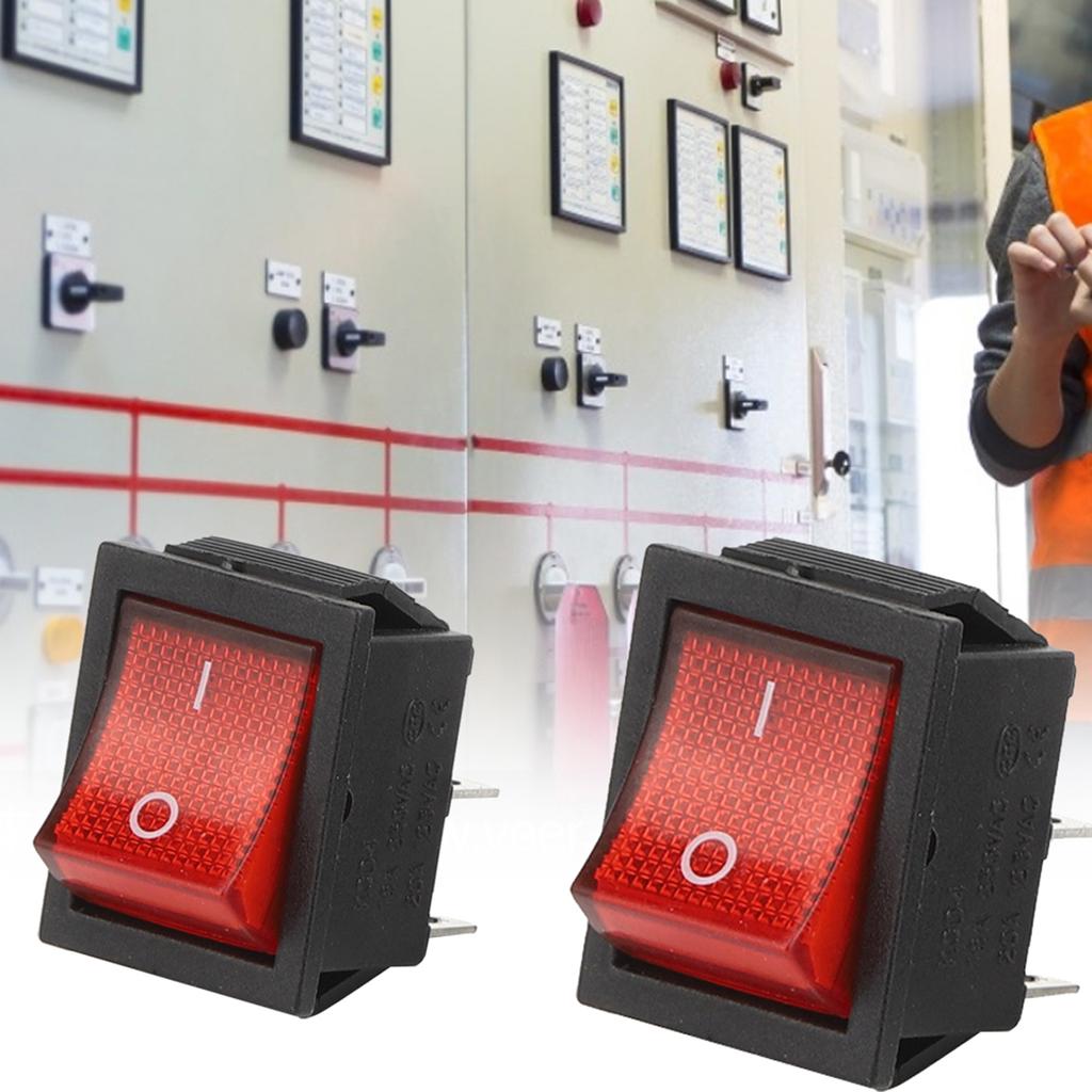 5PCs Rocker Switch 16A 250V 4 Pin with Red Light Industrial Control Accessory 31 X 25mm