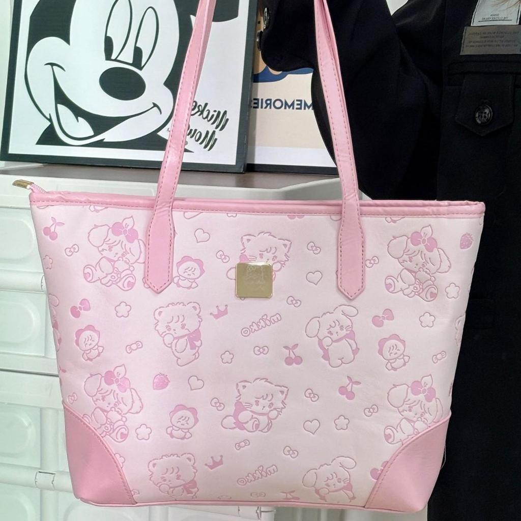 Simoda 2024 Pink Shoulder Tote: Fashionable Autumn/Winter Work Bag