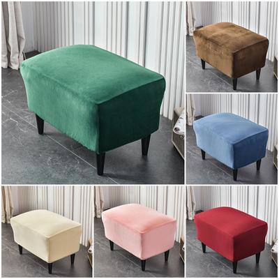 Soft Velvet Footrest Cover Stretch Dustproof Footstool Covers Nordic Rectangular Couch Footstool Slipcover Furniture Protection