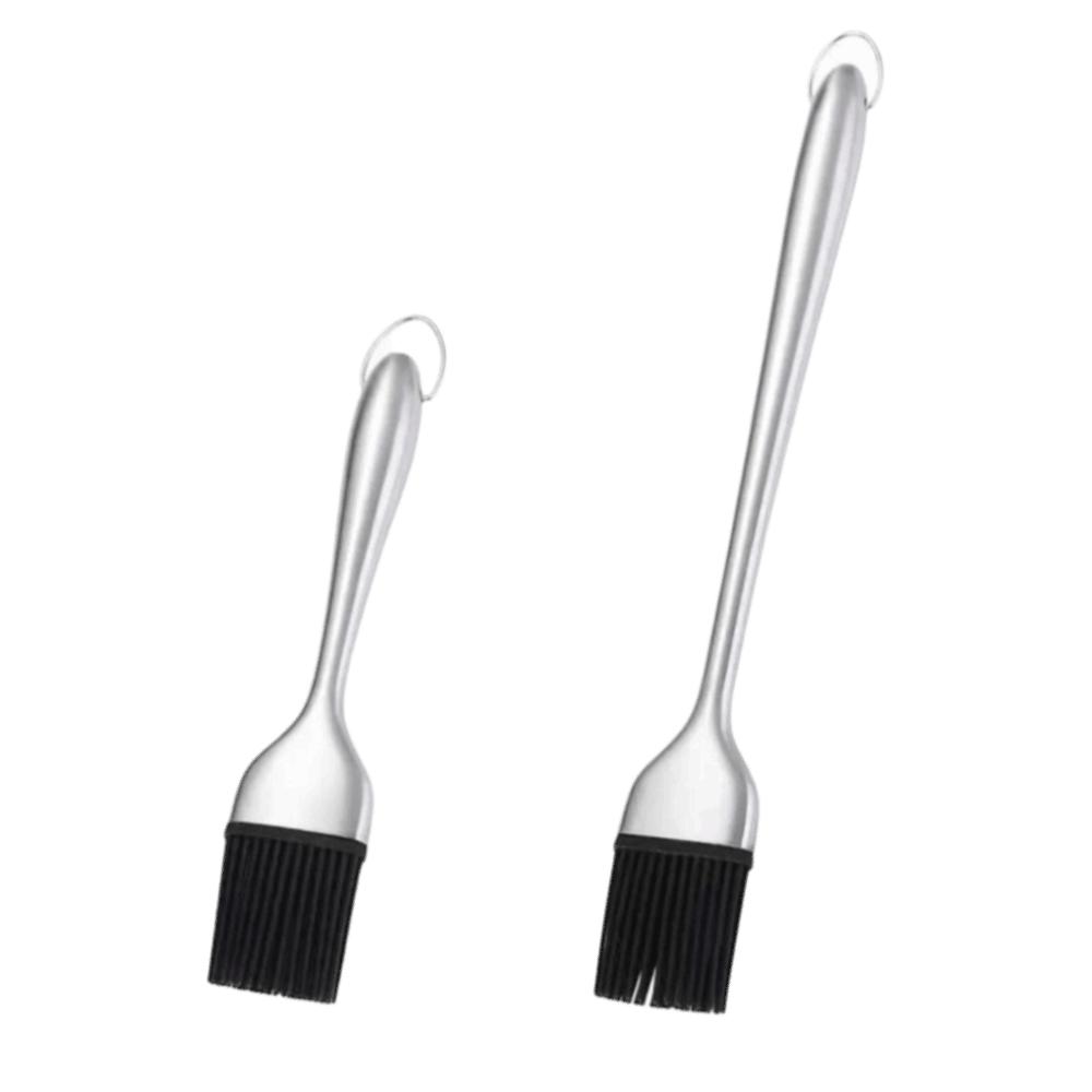 2PCS Stainless Steel Silicone Basting Brush Detachable Brush Head Pastry Brush  Baking Cooking