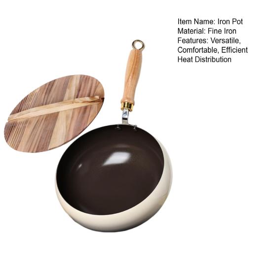 Traditional Belly Wok Non-Stick Thick Bottom Frying Pan Even Heating Iron