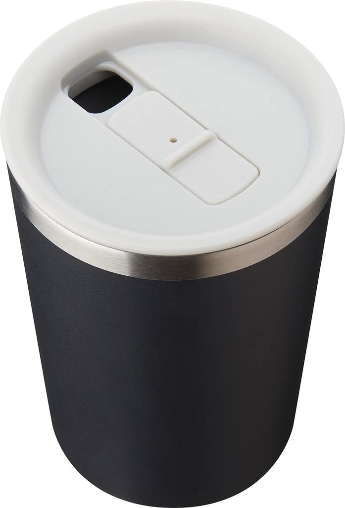 Wahei Freiz Antibacterial Tumbler, 440ml, Black, with Lid, Office Use, Hot/Cool, Vacuum Insulated, Zenkokin (RH-1599)