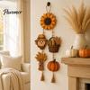 Seasonal Holiday Party Supplies Autumn Harvest Wooden Hanging Sign, Rustic Farmhouse Door Sign with Tassels and Wood Beads, Wall Decor Fall Decoration
