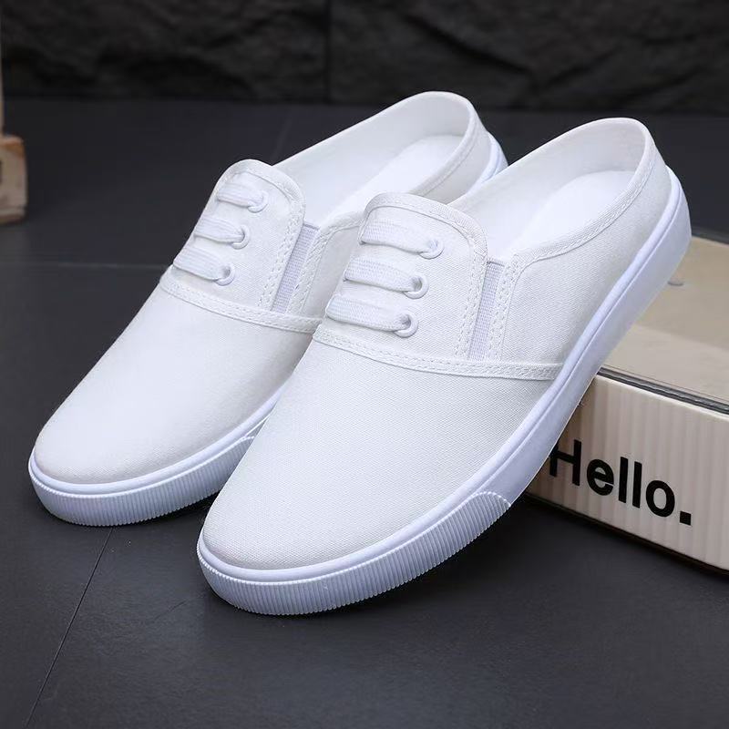 

New low-top canvas shoes female student flat casual shoes sports casual board shoes lazy little white shoes 40