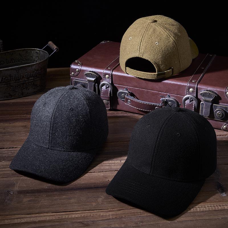 Men's Wool Baseball Cap: Warm, Comfortable, Casual for Spring/Autumn; Ideal for Middle-Aged & Elderly, Large Head Circumference.