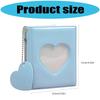 Stylish 3Inch Mini Photo Album with Heart Cutout PVC Cover and 32 Pocket Picture Binder Idol Photocard Collect Book