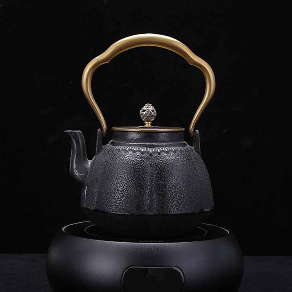 Cast Iron Tea Kettle Cast Iron Kettle Tea Dispenser Iron Kettle Cast Iron Teapot for Gas Induction Cooker Living Room Office