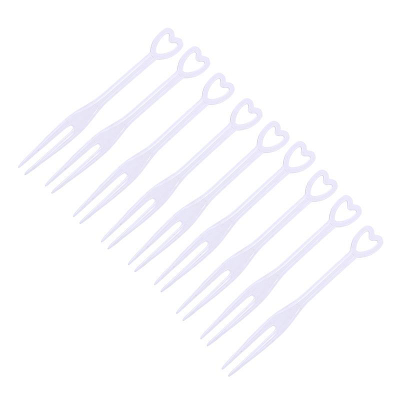 500Pcs/200Pcs Heart-Shaped Cake Forks Mini Children Plastic Dessert Fruit Fork Dinnerware Party Bake Utensils