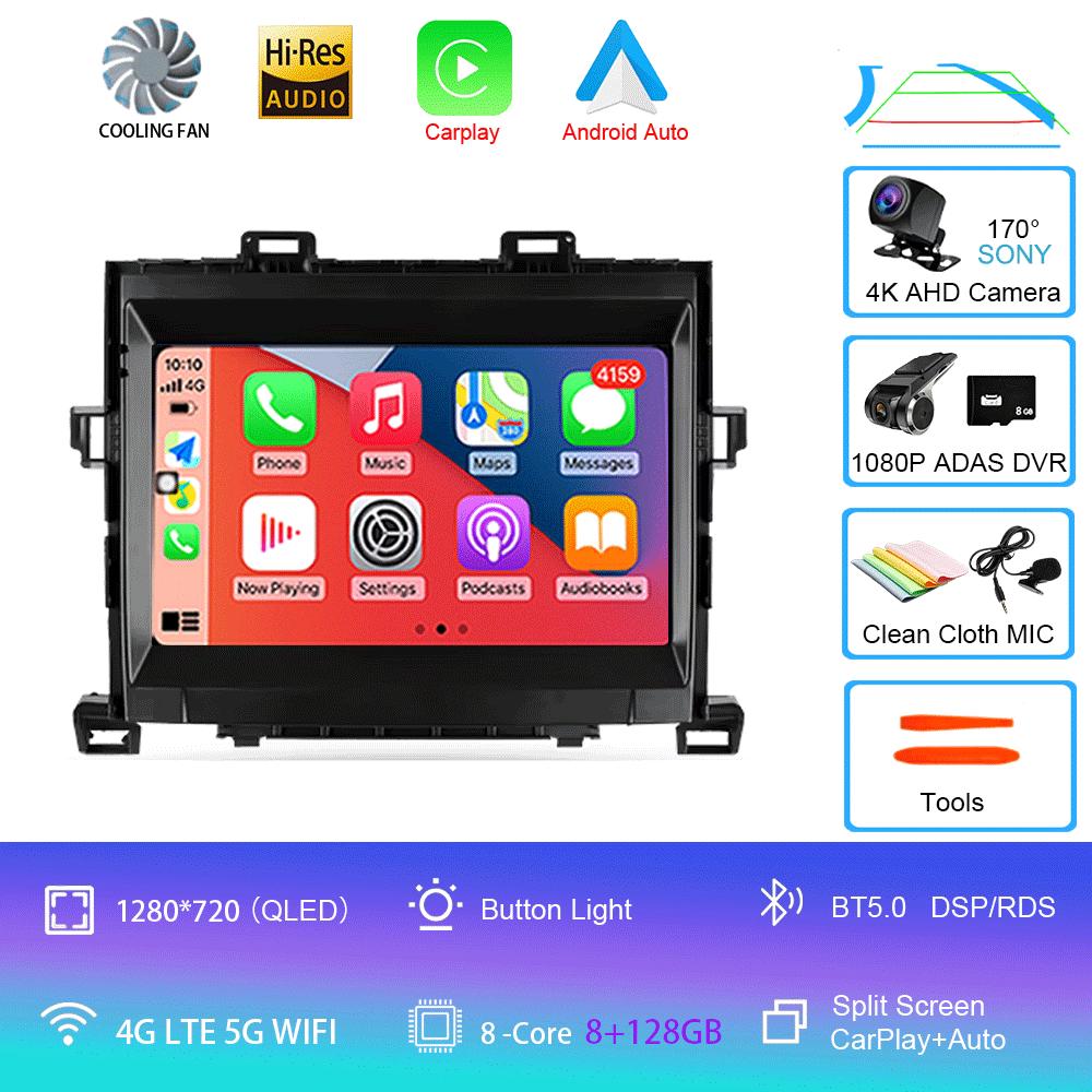 For Toyota Alphard H20 2008-2014 Car Radio Android 14 Carplay Auto Multimedia Player WIFI+4G DSP Autoradio Stereo 2din Head Unit
