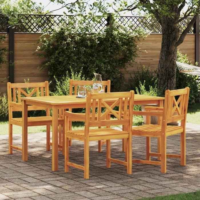 Chaises de jardin vidaXL 4 pcs 56x55.5x90 cm Bois Massif d'Acacia 3324846
