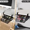 Under Desk Drawer Organizer, No Drilling Mesh Metal Hidden Under Desk Storage Drawer, Desk Organizer With 2 Tier Slide Out Drawer For Home And Office