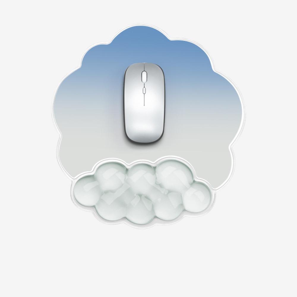 Portable Gradient Wrist Rest Mouse Pad Cloud Shape Transparent Silicone Wrist Support Pain Relief Soft Keyboard Wrist Pad Office