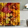 Golden Autumn Shower Curtain With Leaf Print High-Quality Home Decor For Bathroom Decorations