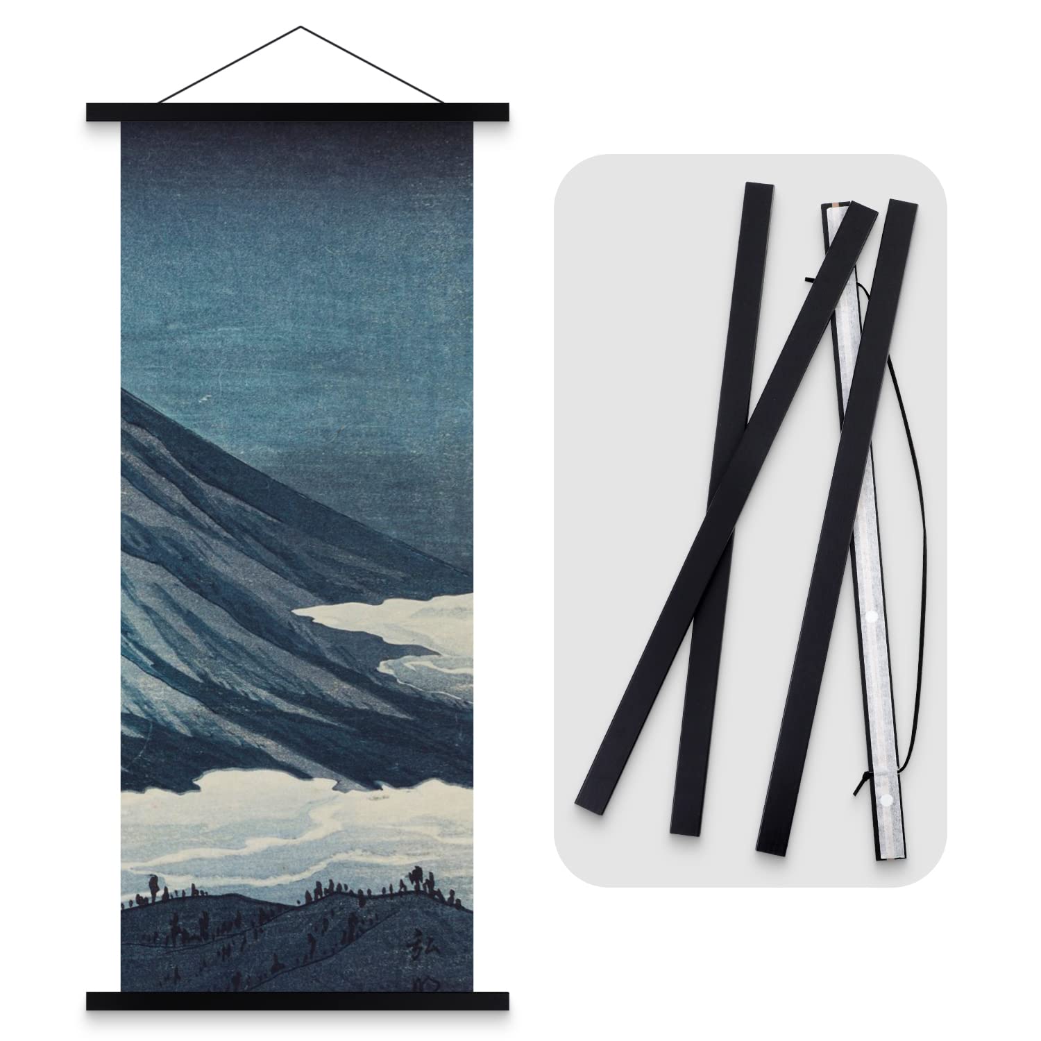 

Ywlake Tenugui Tapestry Rod 60cm B3 Poster Wooden Poster 600mm Horizontal Tenugui Tenugui Poster Hanging Wooden Picture Frame for and Home Decor чёрный