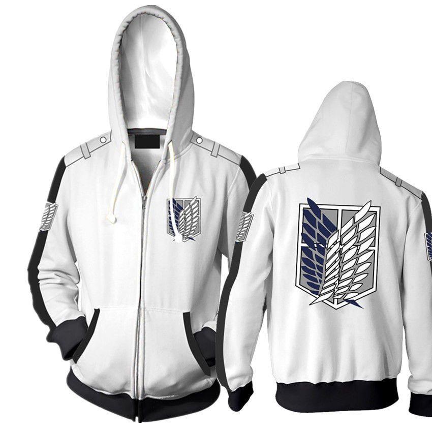 Premium Attack On Titan Hoodie Hooded Sweater Sweatshirt Zipper Coat Cosplay Costume For Fans