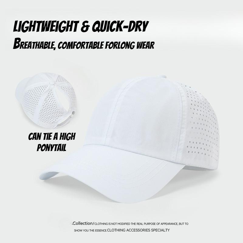 Yiran bag 1Pc Quick Drying Tongue Baseball Caps For Women Summer Protection Breathable Mesh Breathable Cap Stylish Adjustable Ponytail Hat Adjustable